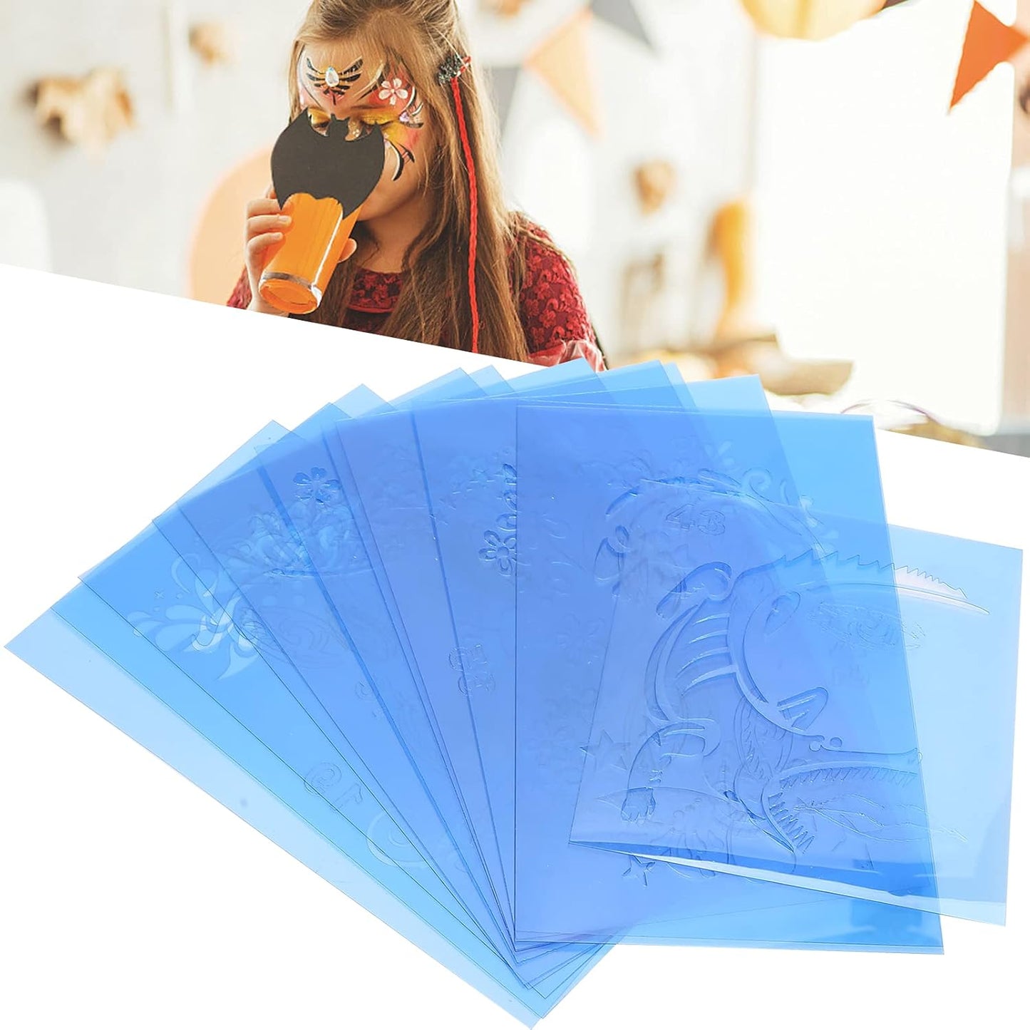 12 Pieces Face Painting Template, Reusable Face Paint Makeup Body Painting Template for Kids Adult, Suitable for Birthday Halloween Christmas