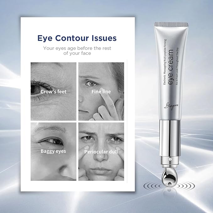 Under Eye Cream | Electric Wrinkle Eraser Massaging Eye Cream | With Multi-Peptide Firming & Retinol & Caffeine & Niacinamide | Anti-Aging for Puffiness Bags Under Eyes