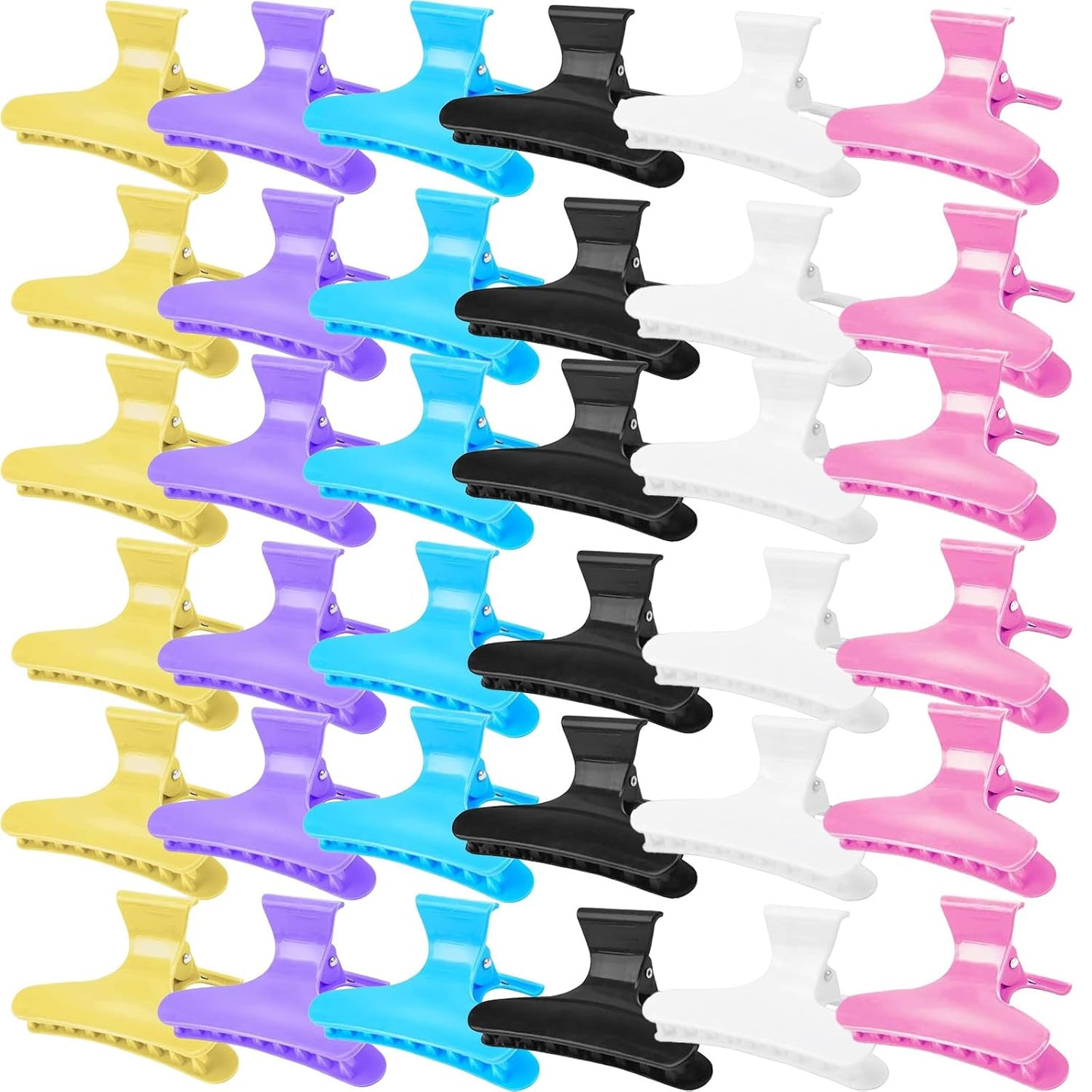 Ondder 48 Pcs Colorful Butterfly Hair Clips for Styling and Sectioning - Pro Claws Clamps for Cutting, Coloring - Hair Accessories for Women Girls