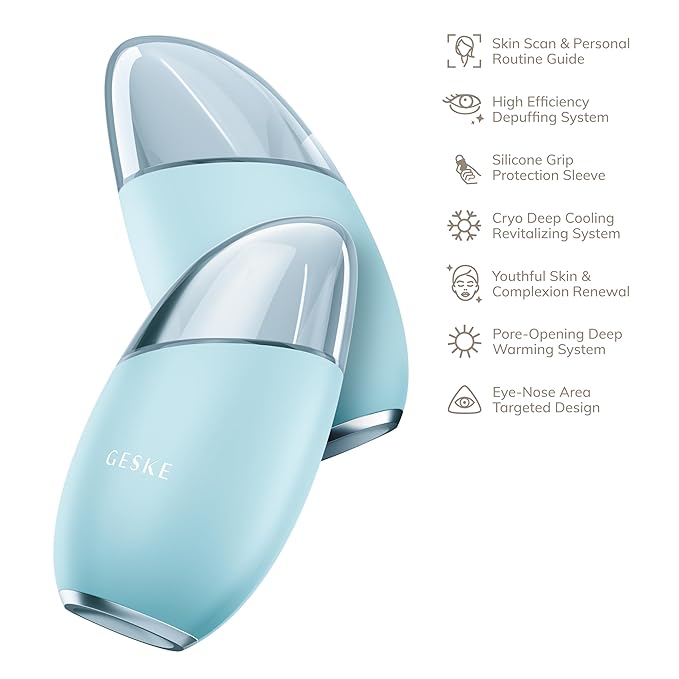 SmartAppGuided™ Cool & Warm Eye & Face Massager | 7 in 1 | Multi Massager | Face & Neck | Battery-free Cooling & Warming | Firms, Relaxes & De-Puffs Skin | Eye-Nose Area Targeted Design
