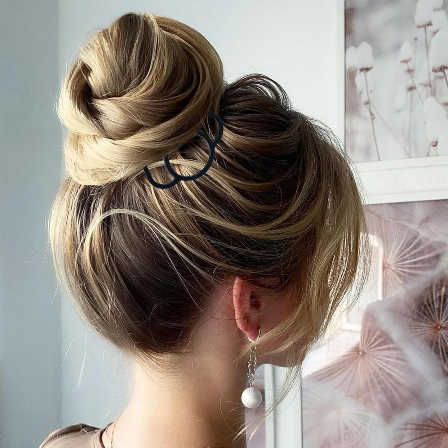 12 Pieces Hair Side Combs Metal Hair Fork Clip French Twist Comb Updo Hair Stick, U-Shape Teeth Styling Tools Messy Bun Maker Vintage Hairstyle Hair Pins Hair Accessories for Women and Girls