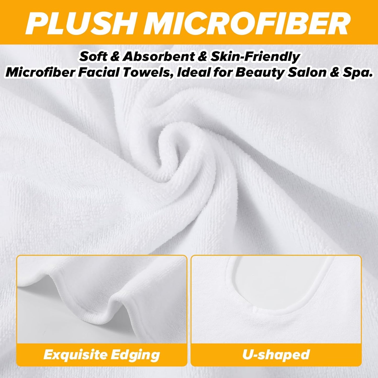 6 Pcs Facial Towels for Estheticians – Microfiber Soft Spa Towel for Skincare, Massage & Professional Use (White)