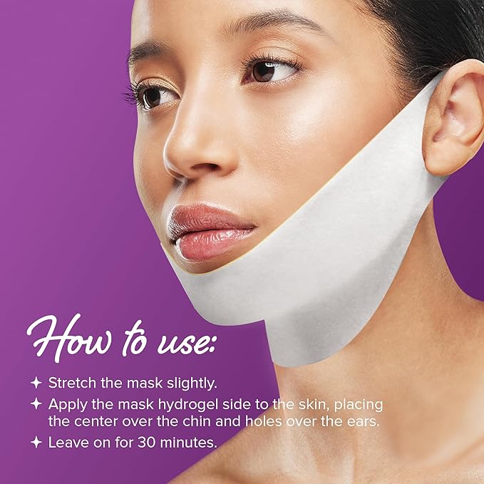 MAREE V Line Lifting Mask with 24K Gold - Deep Collagen Jawline Shaper with Retinol for Face Lift - Facial Skincare Chin Strap - Hyaluronic Acid, Vitamin E | V Lifting Face Mask