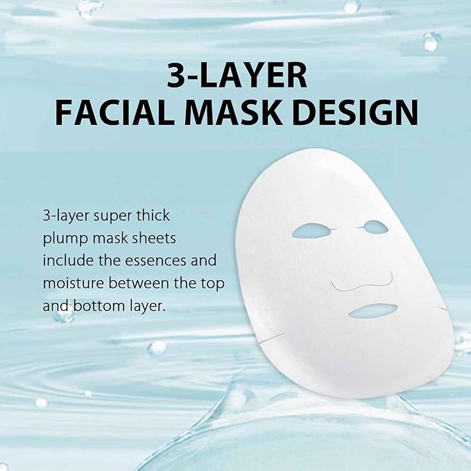 Lululun 36pc Facial Mask Sheet for Skincare, Hyaluronic Acid Hydrating & Moisturizing Face Sheet Mask Pack Set - PURE PINK (Normal Skin)