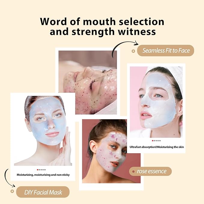 Jelly Mask for Facials, Hydrating & Moisturizing Peel-Off Rubber Gel Face Mask Skin Care for Deep Hydration & Glow, 23 Fl Oz Jar Professional Spa Use for All Skin Types with 24K Gold