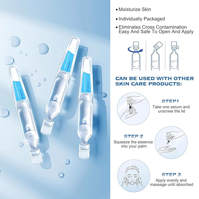 60Pcs 3% Hyaluronic Acid Serum Ultra-Hydrating Vials,Hyaluronic Acid Tubes,Ultra Hydrating Serum,Hyaluronic Acid Serum for Face,Single-Use Hyaluronic Acid Tubes Vials(2Box)