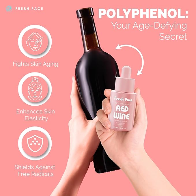 Fresh Face Hyaluronic Acid Serum for Face 30 ml 1.0 fl.oz – Anti Aging Hydrating serum with Collagen & Polyphenol - Reduces Wrinkles, Fine Lines and Plumps Skin - Enhances Skin Texture & Elasticity
