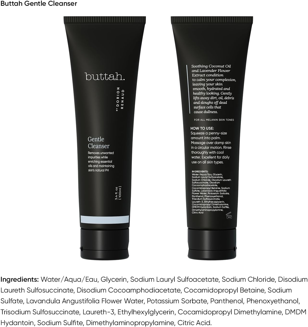 Buttah Skin by Dorion Cleanse + Vibe Brush Kit | Vibe Cleansing Face Brush | Buttah Facial Cleanser 3.4oz | 2-Speed Sonic Pulsating - Gentle Exfoliation - Water Resistant