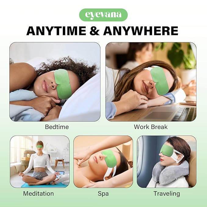 16 Packs Steam Eye Mask, Self Heating Warm Compress for Dry Eyes, Disposable Heated Eye Mask for Sleep, Spa, Travel Essentials & Relaxation Gifts for Women, Stocking Stuffers (16, Unscented)
