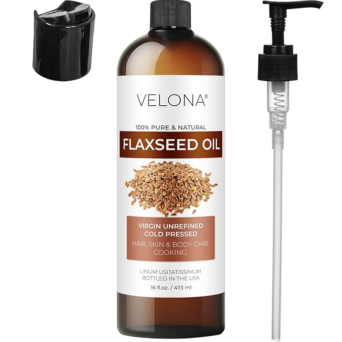 velona Flaxseed Oil - 16 Fl Oz | 100% Pure and Natural Carrier Oil | Unrefined, Cold Pressed |Body, Face & Skin Care | Use Today - Enjoy Results…