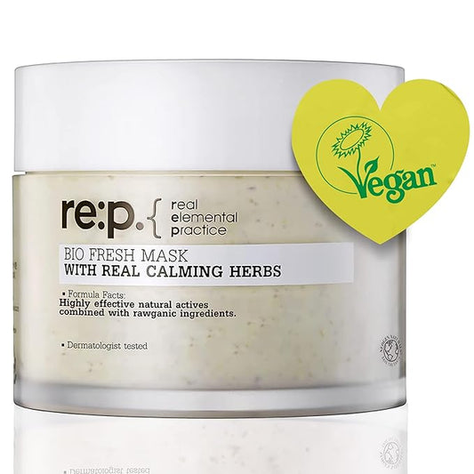 RE:P BIO FRESH MASK with REAL calming HERBS 4.58 Fl Oz (130g) - 100% Vegan, Cruelty-free - Natural calming peel off mask with Real Calendula + Real Chamomile – Korean Skin Care