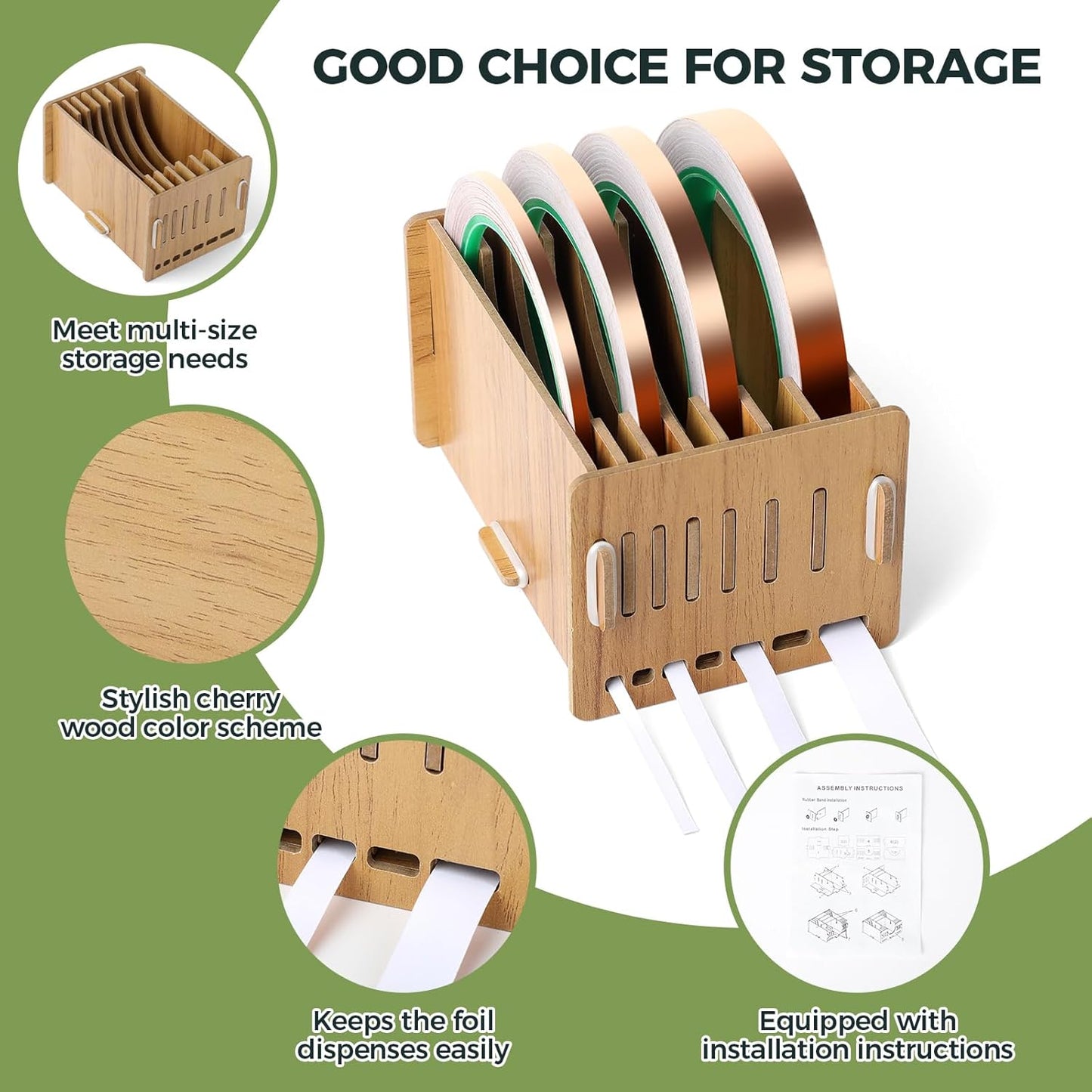 Copper Foil Tape Dispenser Stained Glass Foil Tool Stained Glass Supplies Foil Dispenser for Stained Glass Art Tools Storage (No Tape)