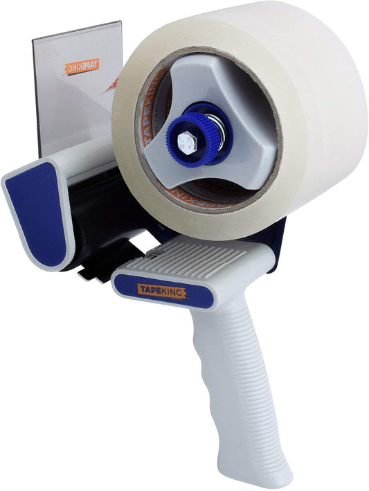 Tape King Packing Tape Dispenser Gun - Handheld Tape Gun with 1 Bonus Clear Packaging Tape (3 Inch Wide) - Shipping Tape for Sealing, Storing, and Moving Boxes, 1 Pack