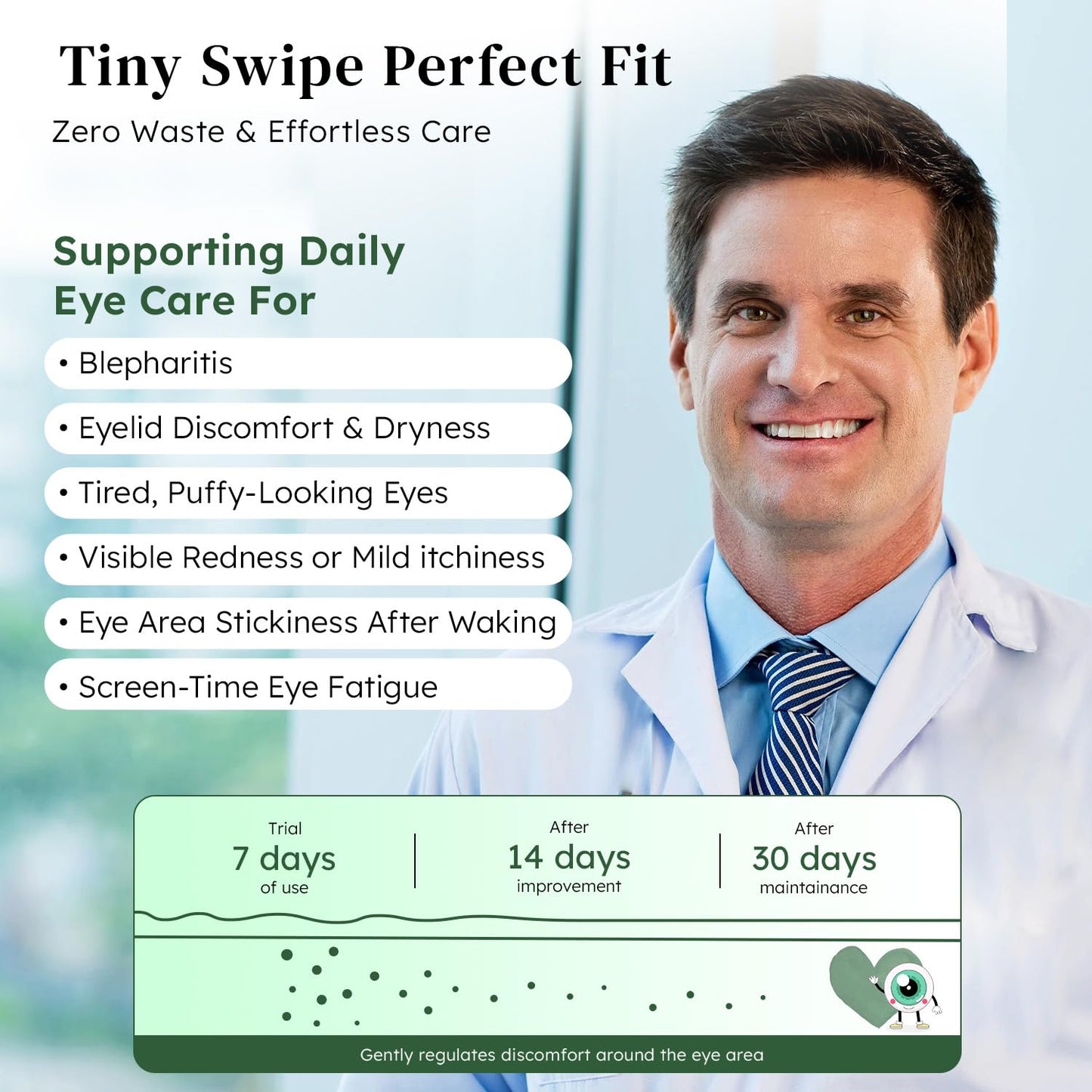 60PCS Eyelid Wipes for Dry Eyes & Blepharitis Relief, Tea Tree Oil Eye CleansingWipes, Soothes Face Cleansing, Dual Use Eyelid & Lash Wipes, Daily Eye Care for Women Men, Travel Essentials