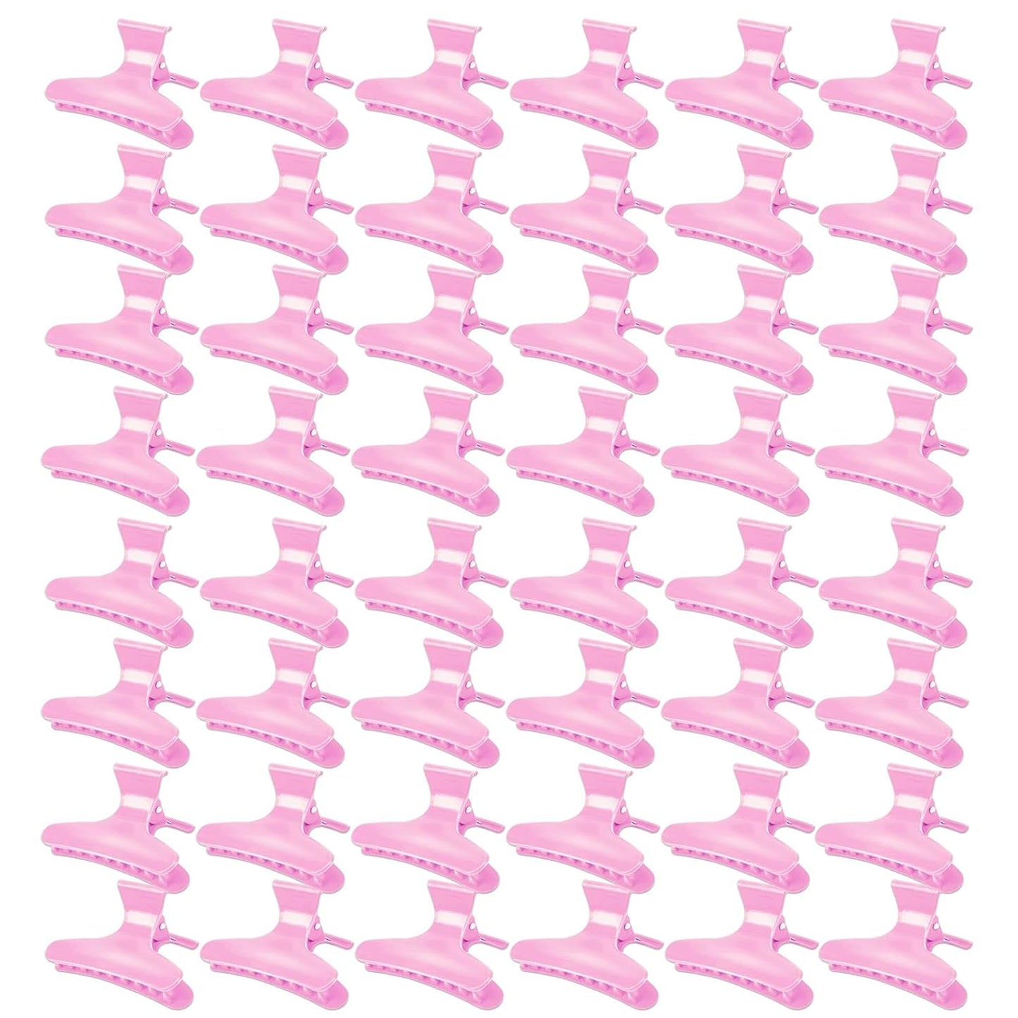 Ondder 48 Pcs Pink Butterfly Hair Clips for Styling and Sectioning - Pro Claws Clamps for Cutting, Coloring - Hair Accessories for Women Girls