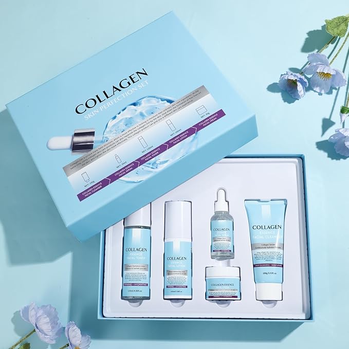 Skin Care Gift Set For Women, Valentine's Day Gifts, Anti Aging Skin Care Set With Collagen, Best Daily Hydrating Skin Care Kit, Beauty Gift Set, Skin Care Routine Kit For Women, Facial Self Care Kit