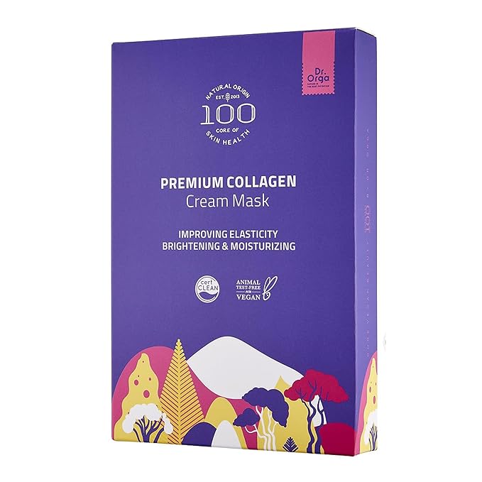Dr. Orga OEM Premium Bio-Collagen Real Deep Mask, Hydrating Overnight Hydrogel Face Mask, Pore Minimizing, Elasticity Improvement, Gluten-free, 5 Masks per Pack, [Made in South Korea]