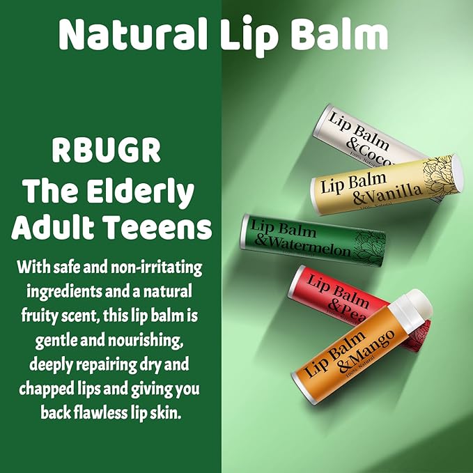 39 Pack Natural Lip Balm Set, 12 Flavored Moisturising & Soothing Lip Balms Bulk Gifts for Women Stocking Stuffers Party Favors (4.2g/0.15oz)