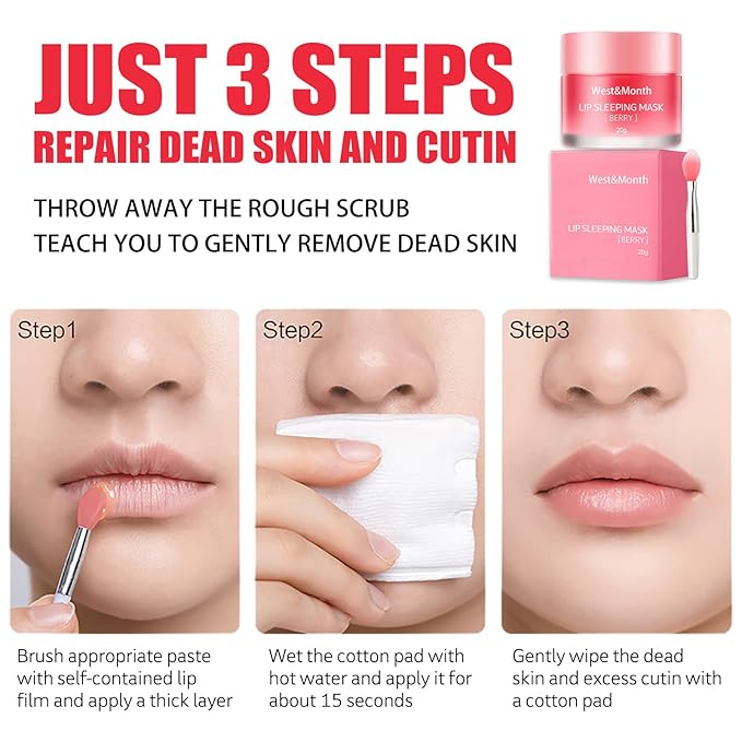 2PcsLip Sleeping Mask: Nourish, Hydrate, Vitamin C, Antioxidants, Flaky, and Night Repair Lip Balm for Chapped Cracked Dry Lips, Nourishing & Hydrating Lip Mask, 0.7 oz.