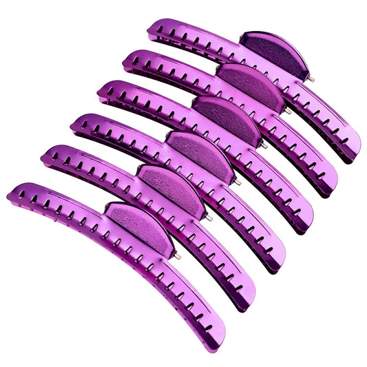 Vintage of Metal Finger Wave Hair Clips Clamps Aluminum Tip Finger Hair Clips Modeling Clamps Suitable for home and outdoor (12PCS Purple)