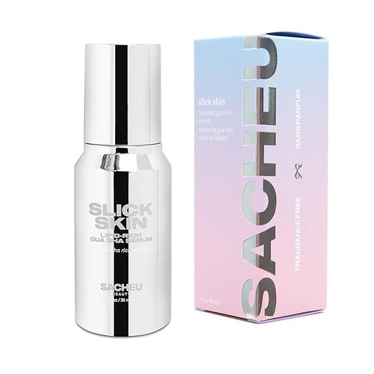 Sacheu Slick Skin Gua Sha Oil — Moisturizing and Anti Aging Squalane Oil for Face and Body Massage, Moisturizing and Hydrating Facial Serum with Essential Lipids — Vegan & Fragrance Free Face, 30 ml