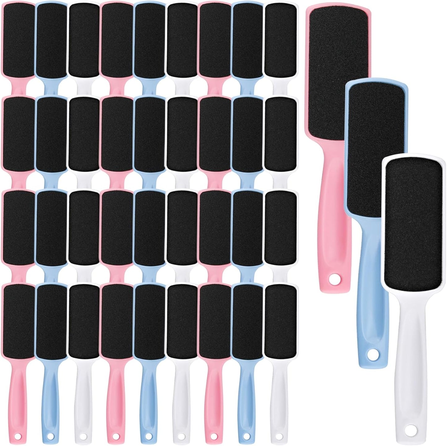 36 Pieces Flat Shaped Foot File Foot Callus Remover with Double Sided Feet Rasp Professional Pedicure Foot File for Grit Exfoliates Removes Dead Skin,3 Colors