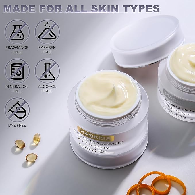 24K Gold Under Eye Patches (25 Pairs) & Q10 Anti-Wrinkle Night Cream, Pro-Retinol Face Moisturizer for Firming, Hydrating & Anti-Aging Skincare