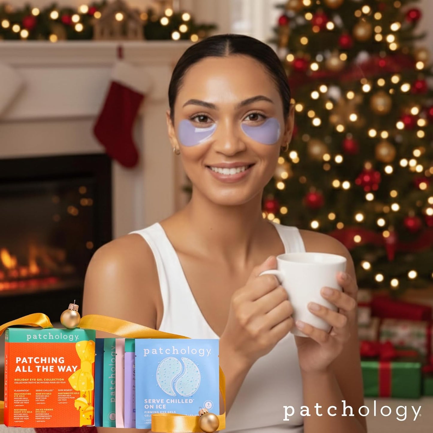 Patchology Patching All The Way Gift Set – Hydrating Under Eye Masks with Collagen, Retinol, Hyaluronic Acid – Beauty Stocking Stuffer with 5 Pairs for Puffy Eyes, & Fine Lines (Limited Edition)