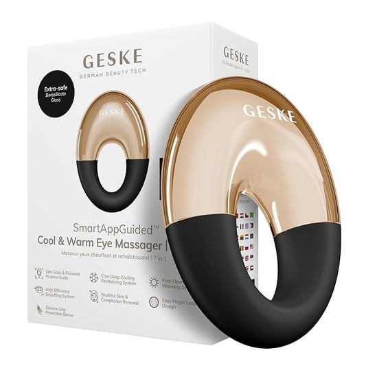 SmartAppGuided™ Cool & Warm Eye Massager | 7 in 1 | Multifunctional Massager | Eyes & Face | Battery-free Cooling & Warming | Firms, Relaxes & De-Puffs Skin | Ring-shaped Design for Easy Grip