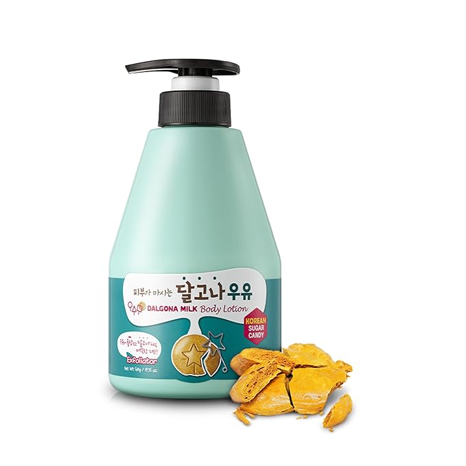 WELCOS Kwailnara Dalgona Milk Body Lotion & Body Wash Set – Energizing & Moisturizing Korean Skincare Set with Dalgona Extract, 560g / 19.75oz Each