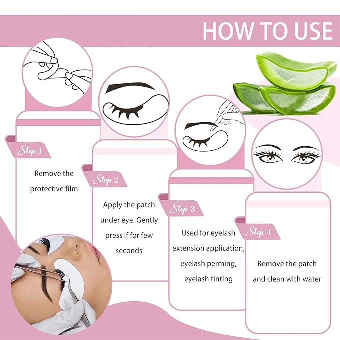 V-Shape Under Eye Pads, Eyelash Extension Natural Hydrogel Patch Lash Gel Pad for Extensions supplies, Professionals Beauty Makeup Mask Kit (Purple)