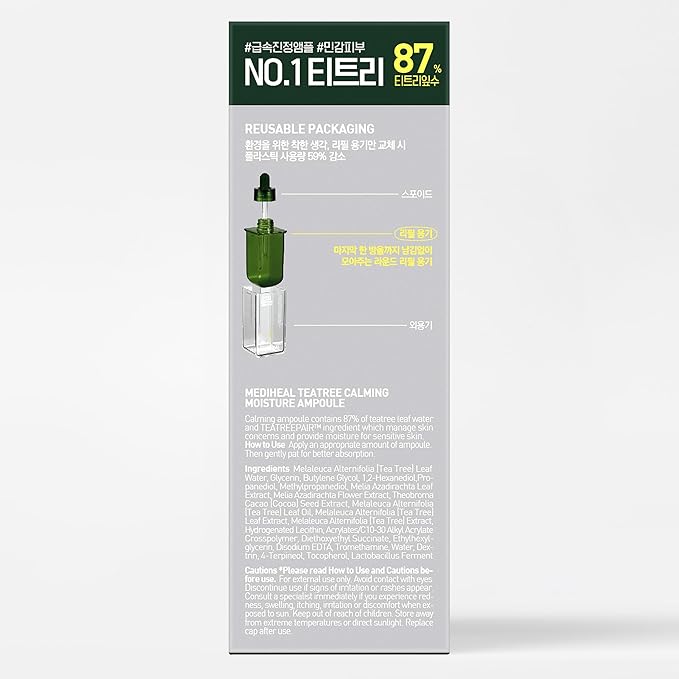 Mediheal Teatree Calming Moisture Ampoule,50ml Quick Calming and deep Hydrating with 92% Pure Tea Tree