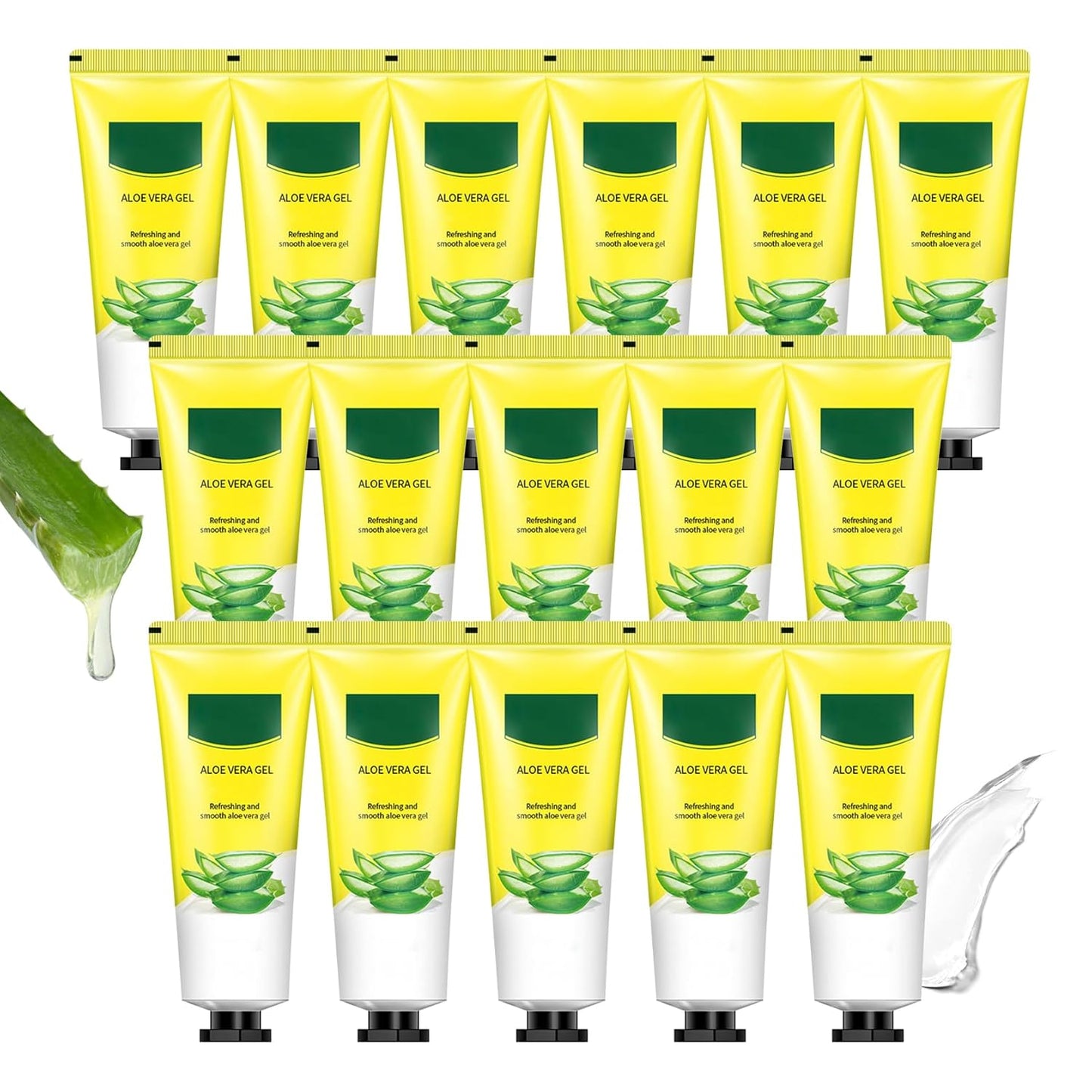 16PCS Aloe Vera Gel for Face,Made within 100% Organic Aloe Vera Gel,Natural Hydrating Pure Vera Moisturizer for Soothing Skincare,Moisturizing Aloe Lotion for Skin,Face,After Sun Care,16.93oz