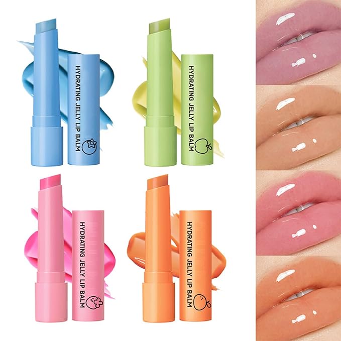 Hydrating Jelly Balm, Tinted Moisturizing Lip Balm For Dry Lips, Instantly Hydrate Lips Conditioning & Nourishing Lip Care Lip Moisturizer Fruit Lip Oil Lip Shine Jelly Lipstick(Strawberry)