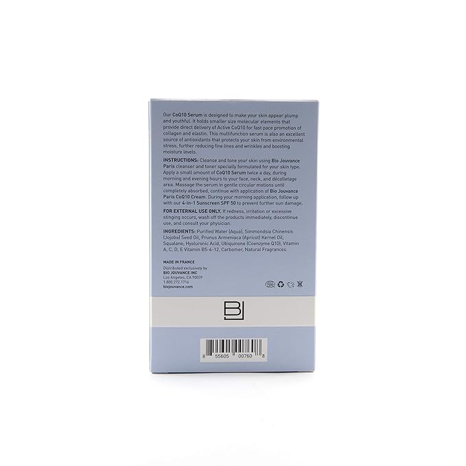 CoQ10 Serum 1oz / 30ml - Nourishing | Strong Antioxidant | Anti-Aging | Oxygenate the Cells | Daily Facial Skin Care Treatment Regimen | Made in France