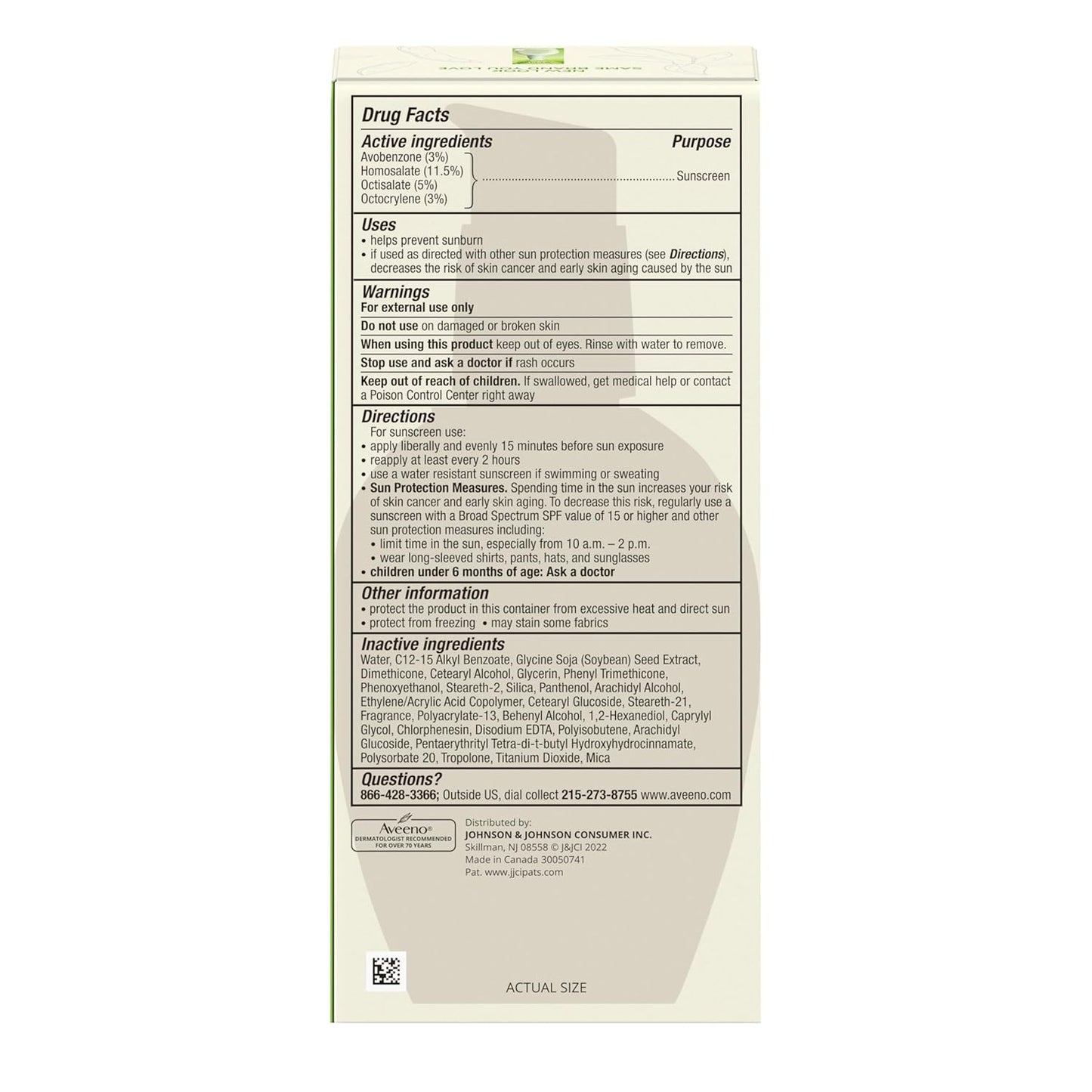 Aveeno Skincare Bundle, Positively Radiant Daily SPF 15 Facial Sunscreen Moisturizer + Soy, 4 fl. oz, & Travel Size Daily Moisturizing Cream for Body, Face, & Hands, 0.8 oz, Two Pack, 2 Items