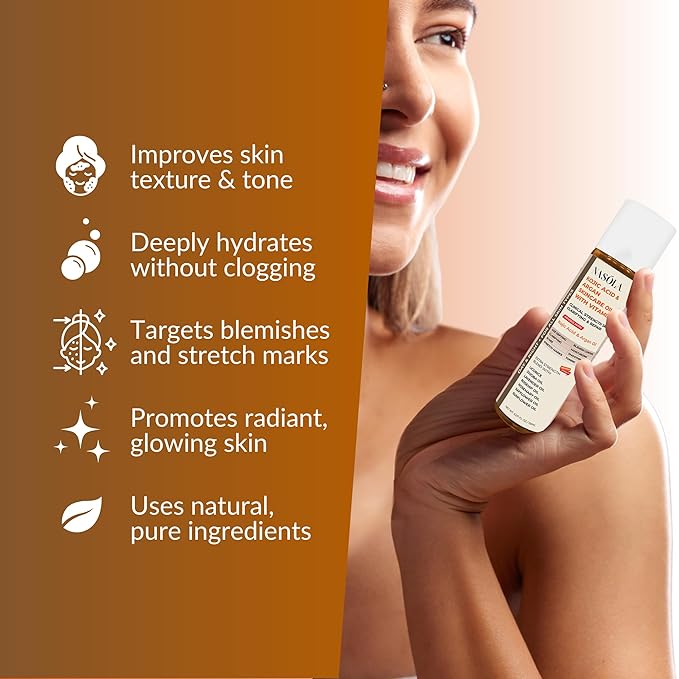 Kojic Acid Argan Skincare Bio Pure Oil with Vitamin E Face & Body Moisturizer Serum for Scars & Stretch Marks