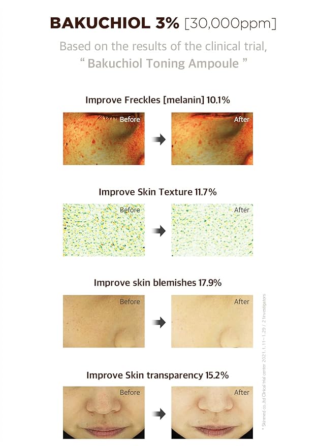 [FINDIVE OFFICIAL] Bakuchiol Toning Ampoule, 3% Bakuchiol, Plan-Based Retinal Alternative, Pure Vitamin C, Pure Vitamin E, Bisabolol, Brightning, Anti Wrinkle Serum, 1.01fl.oz