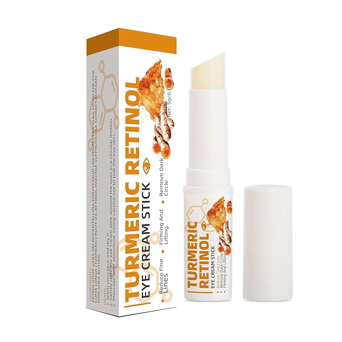 Turmeric Retinol Eye Stick,Lumibalm for Under Eyes Bags,Eye Balm Moisturizes Hydrating for Dark Circle,Wrinkles,Visible Results in 3-4 Weeks,Anti Aging Retinol Cream Reduces Fine Lines