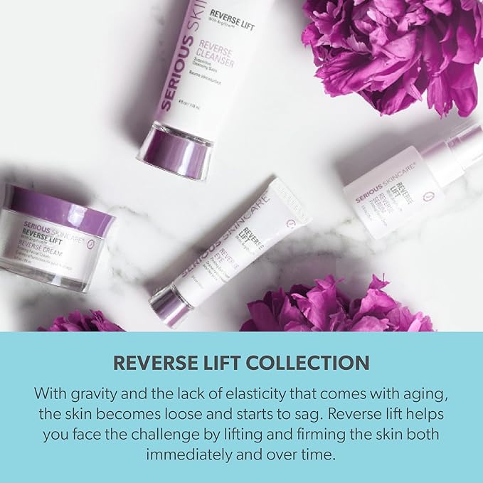 Serious Skincare Reverse Lift Firming Face Serum for Skin Tightening - Hydrating Anti-Aging Peptides - Lift & Firm Skin Care for Sagging Facial & Neck Contours - 1 Fl. Oz.