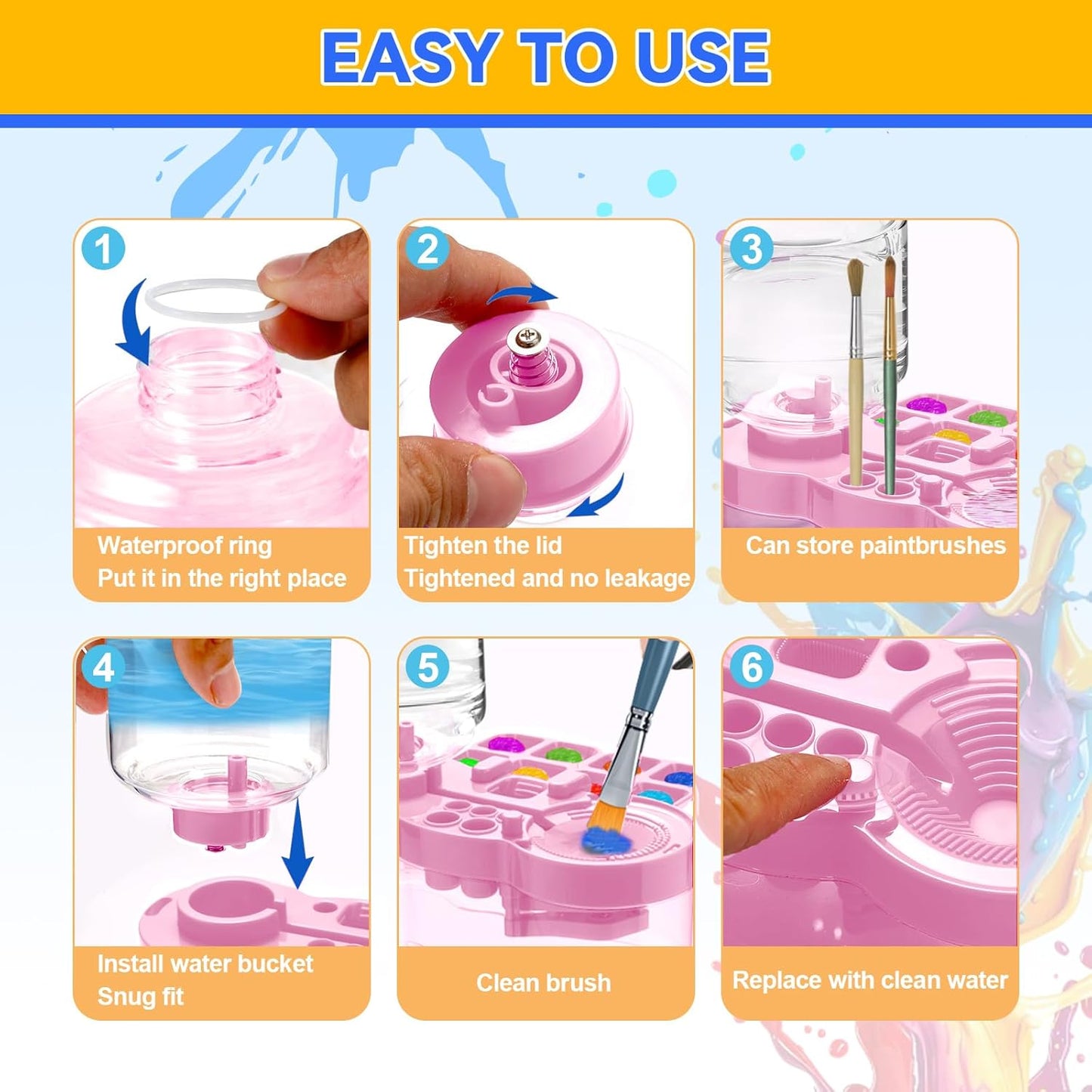 2025 Upgraded Paint Brush Cleaner Tool,Brush Rinser Cup Painting Running Water Circulation Art Supplies for Acrylic,Watercolor and Water Based Creative Gift for Adult Artist Beginners Kids