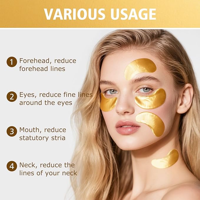 Under Eye Patches for Puffy Eyes and Dark Circles, 20 Pairs Eye Mask with Hyaluronic Acid & Collagen, Anti Wrinkle Patches for Nourishing, Moisturizing, Fine Lines Eye Care Treatment