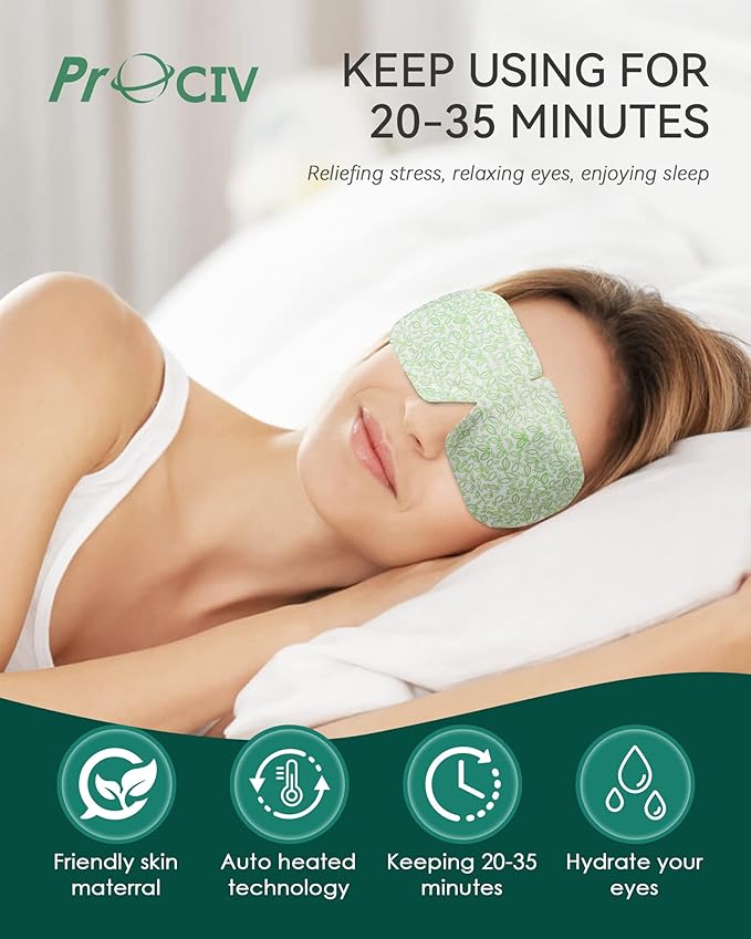 30PCS Steam Eye Masks for Dry Eyes & Fatigue Relief, Self-Heating Eye Mask for Puffiness & Dark Circles, Moist Heat Compress, Travel-Friendly, No Microwave Needed, FSA & HSA Eligible, Unscented