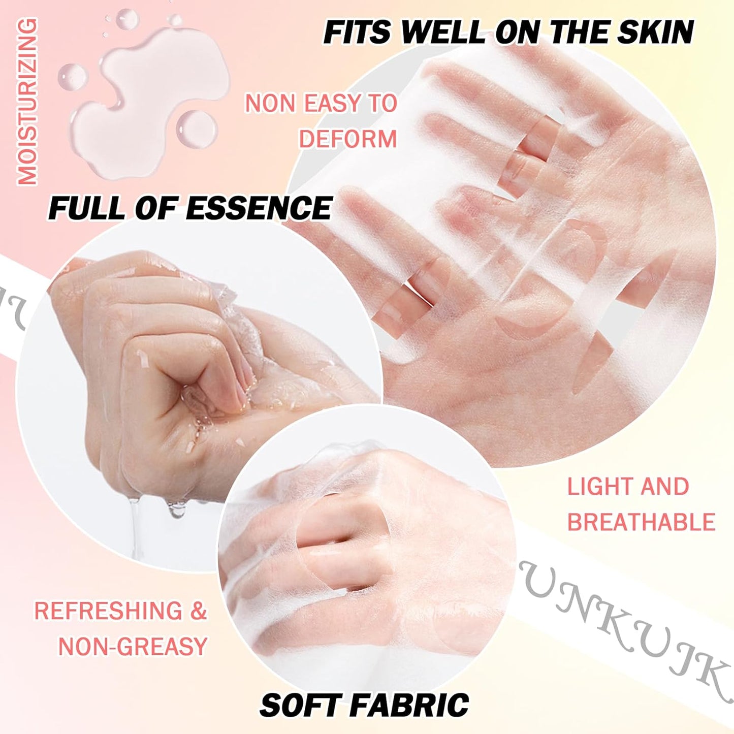 12PCS Hydrating Facial Sheet Mask,Moisturizing Face Masks Skincare Gift Set,Long Lasting Face Mask Skin Care & Facial Mask Kit for All Skin Types 20