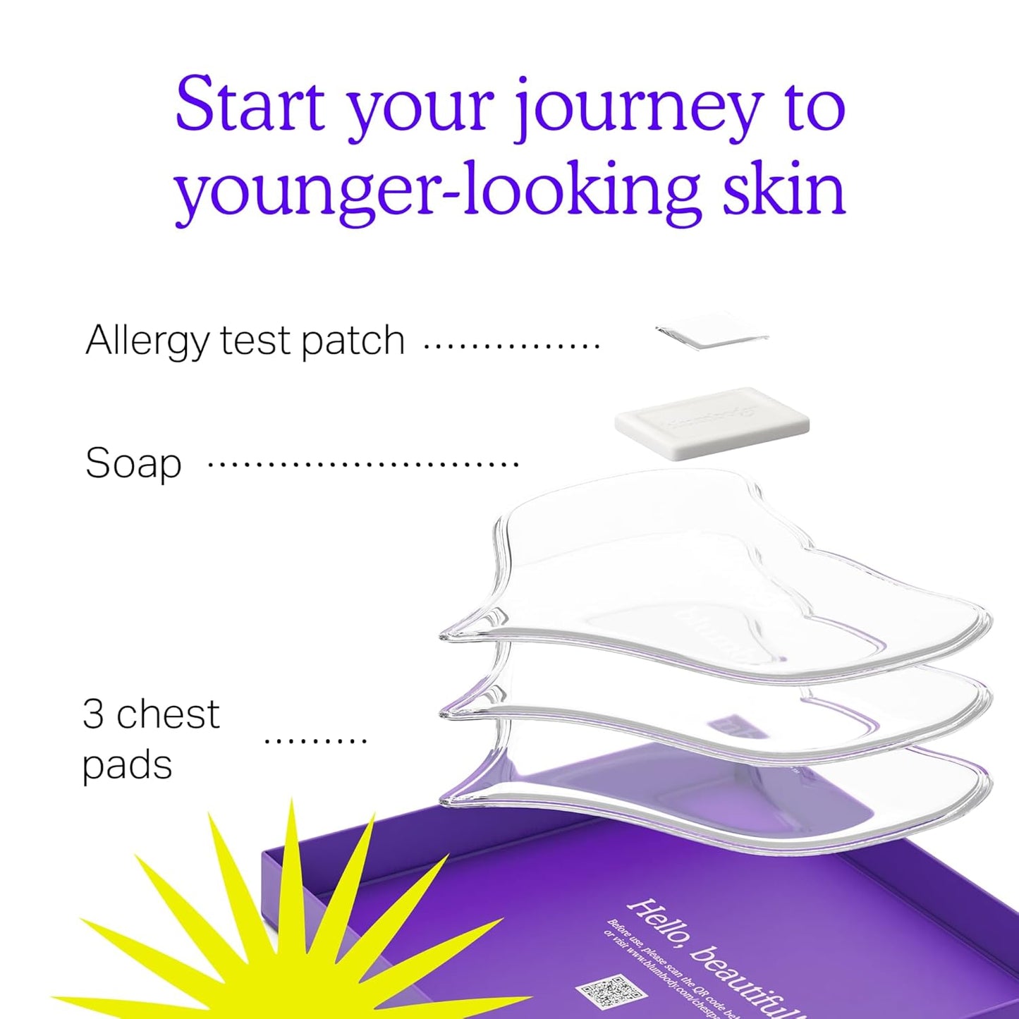 BLUMBODY Chest Wrinkle Pads – Anti-Wrinkle Silicone Patches Skin Firming, Smoothing – Reusable Overnight Chest Pad – Anti-Aging Crepe Erase Pads – Neck, Décolleté (1.5-Month Supply)