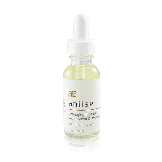Anti – Aging Face Oil with Apricot and Avocado, Moisturizing, for Face for All Skin Types - All-Natural Serum for Face - With Vitamin C, E, and Grape Seed 1 oz