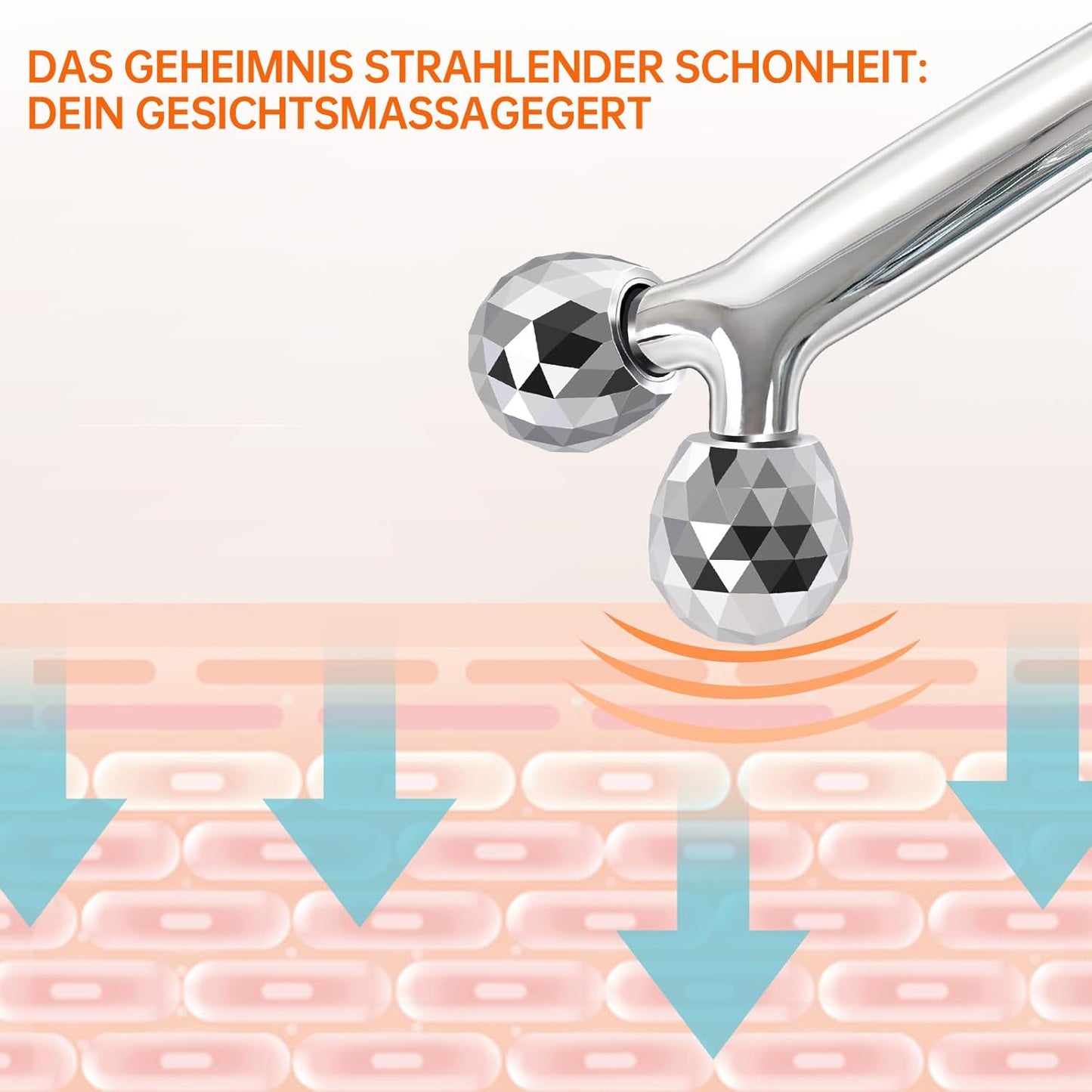 Metal Facial Roller Massager, 3D Cooling Face Massage Tool for Reduce Puffiness, Remove Eye Wrinkles, Face Lifting, Increase Firmness, Anti-Aging, Skin Tightening