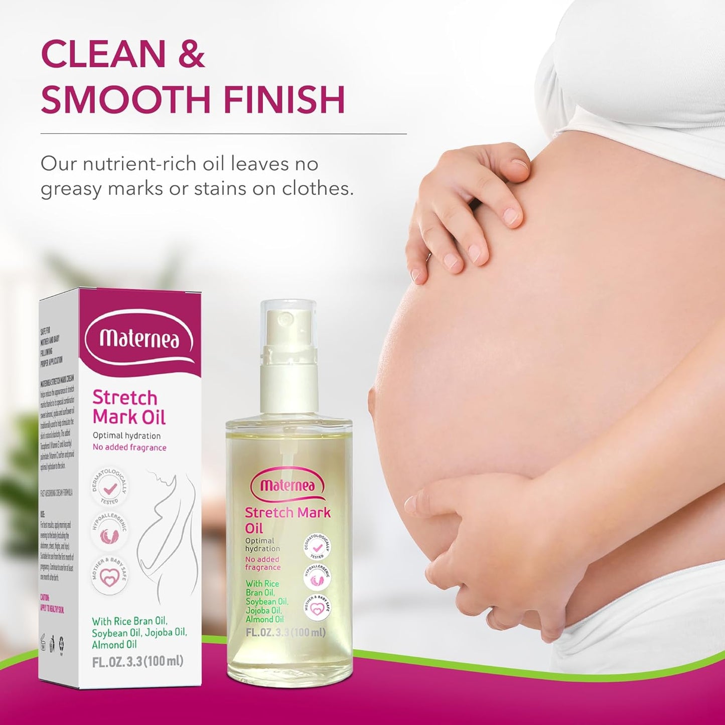 Stretch Mark Oil - Provides Optimal Skin Hydration and Nourishment, 3.3 FL. OZ. (100 ml)