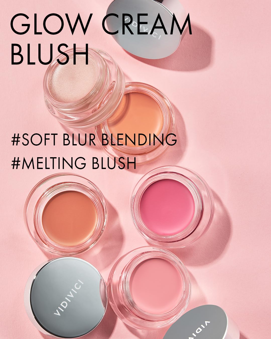 VIDIVICI Millennial Glow Cream Blush 04 Peony Milk - Creamy Face Cheek Blusher for Smooth & Silky Skin - Soft Satin Finish with Natural Color - For Fair to Light Skin Tone, 0.21 oz.