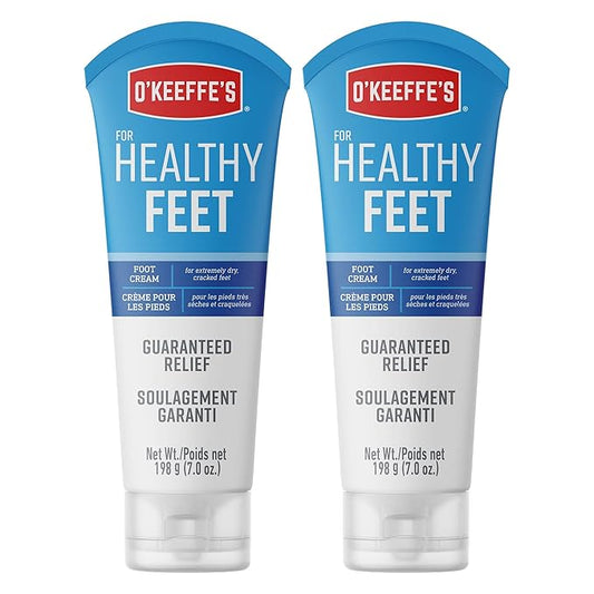 O'Keeffe's for Healthy Feet Foot Cream - 7 oz Tube (2 Pack) - Guaranteed Relief for Extremely Cracked, Dry Feet, Repairing Skincare, Instantly Boosts and Retains Moisture Levels